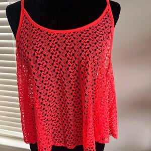 Xhilaration Neon Coral Lace Camisole